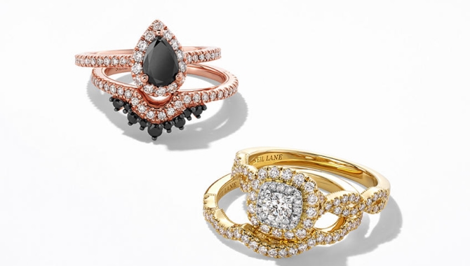 Image of three diamond Neil Lane engagement rings
