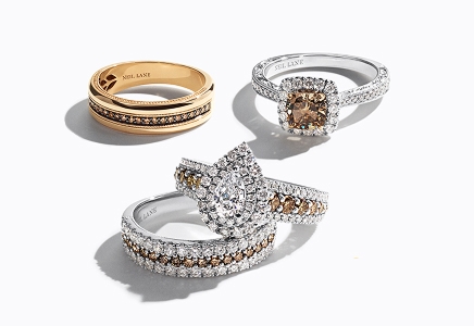 Desert diamond bridal rings