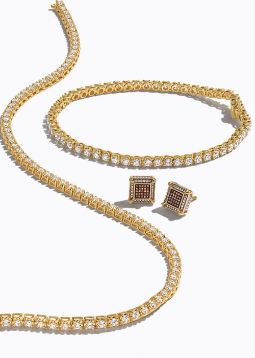 Men's Desert Diamond earrings, bracelet and necklace