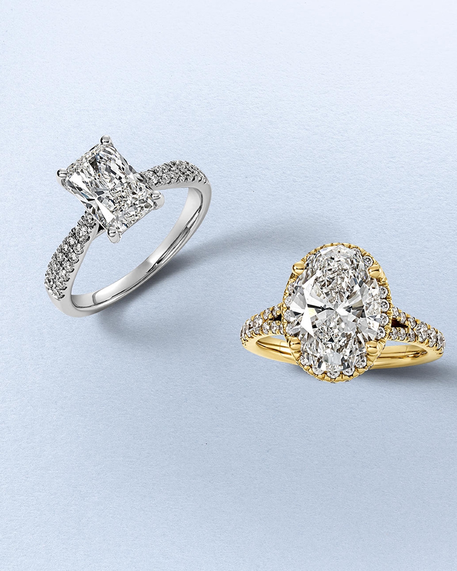 White and yellow diamond diamond engagement rings from KAY