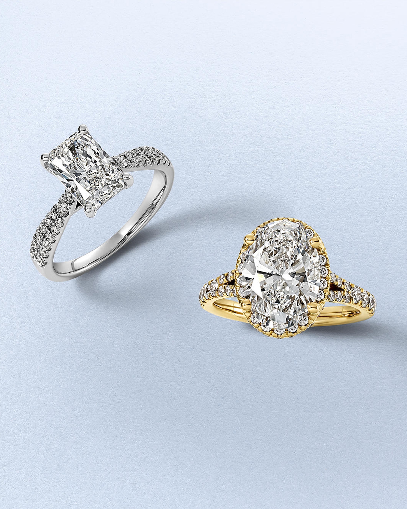 White and yellow gold diamond engagement rings from KAY