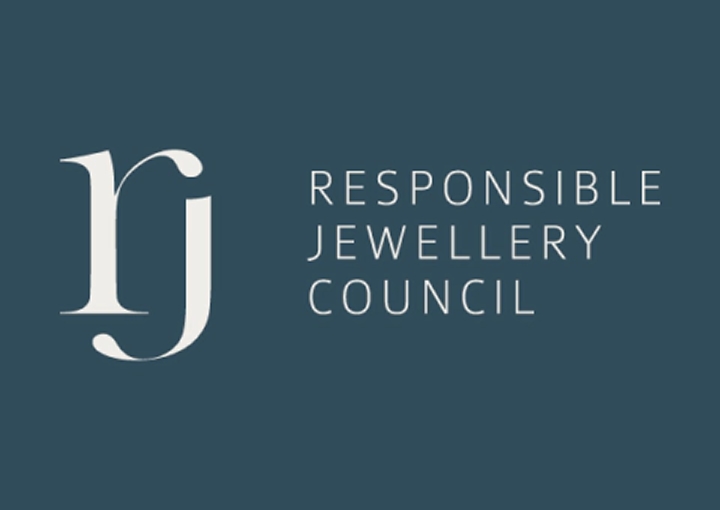 Kay Responsible Jewellery Council logo displayed on a blue background, representing the jewelry industry's commitment to responsible sourcing, ethical business practices and sustainable standards.
