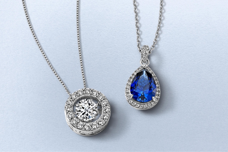 Diamond and sapphire necklaces from KAY