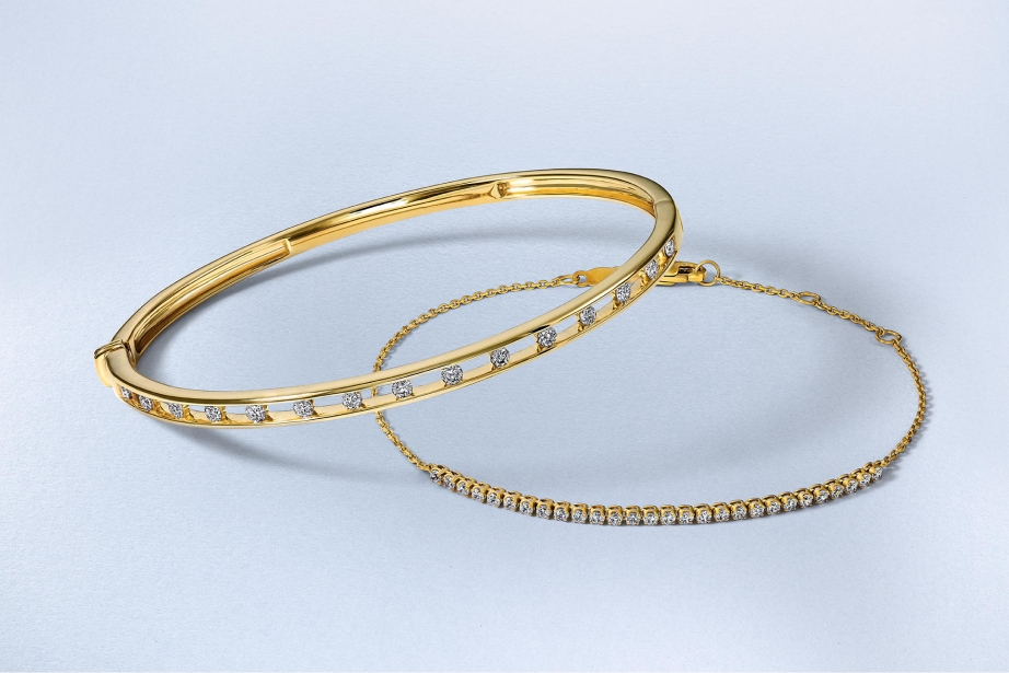 Gold and diamond bracelets from KAY