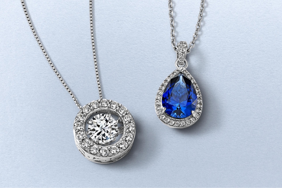 Diamond and sapphire necklaces from KAY