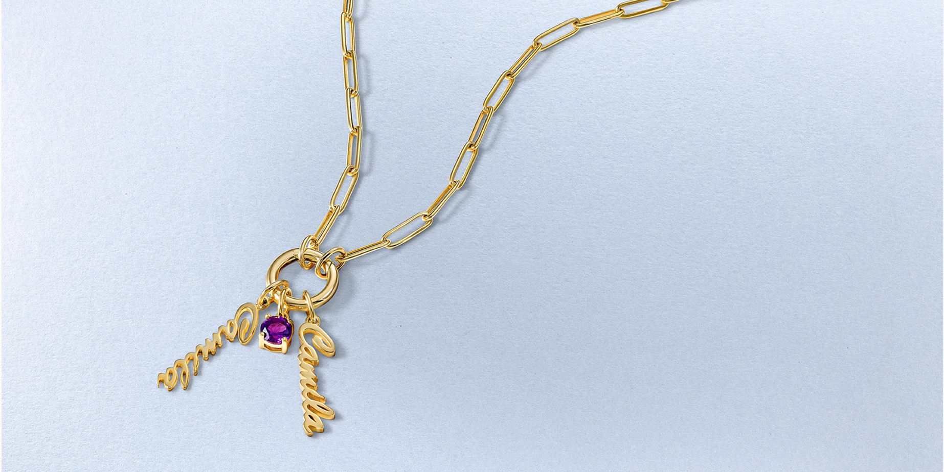 Gold and gemstone name necklace from KAY