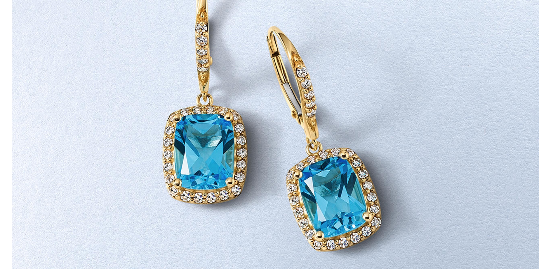 Blue topaz and gold gemstone earrings from KAY