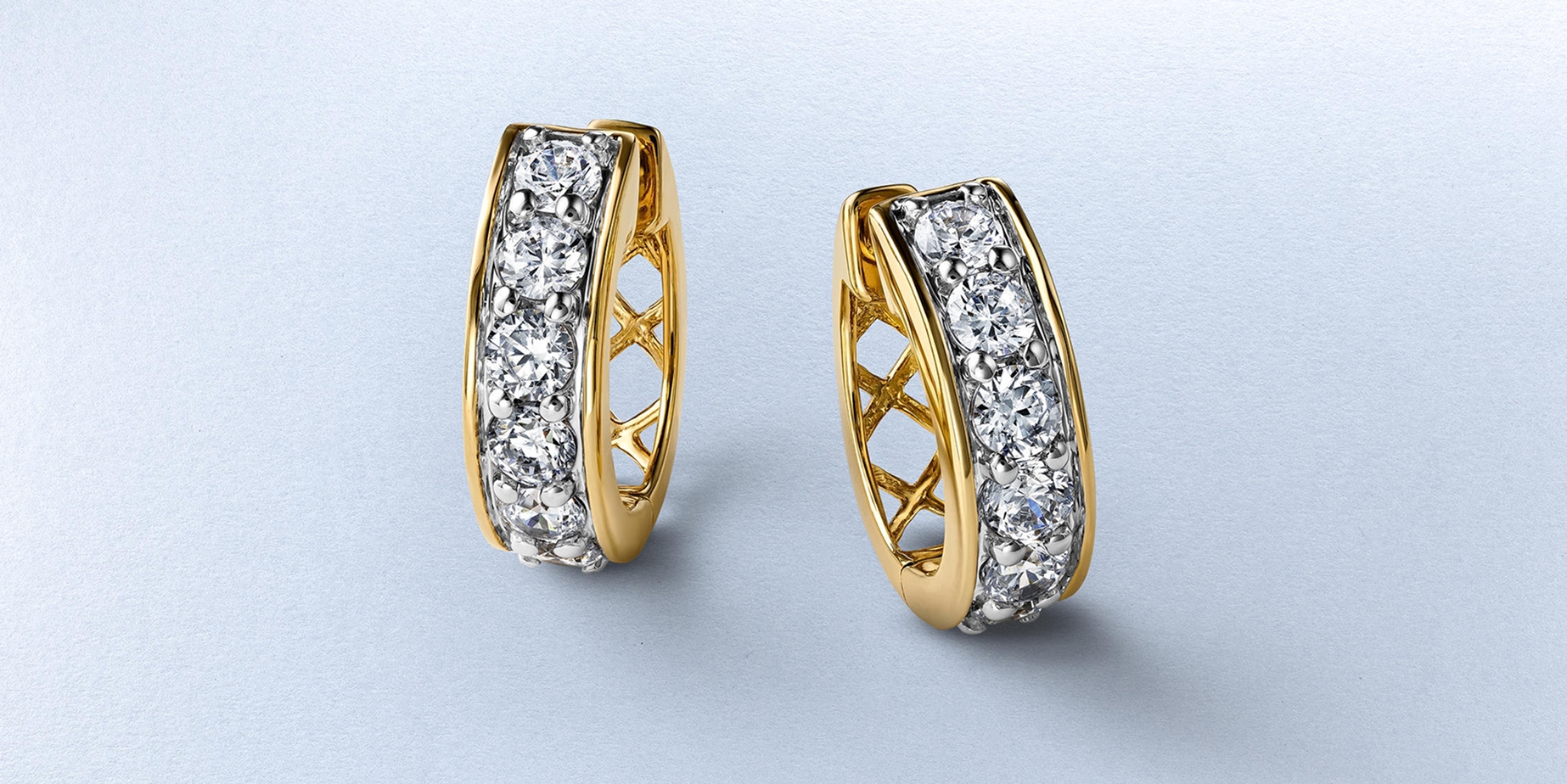 Gold and diamond mens earrings from KAY