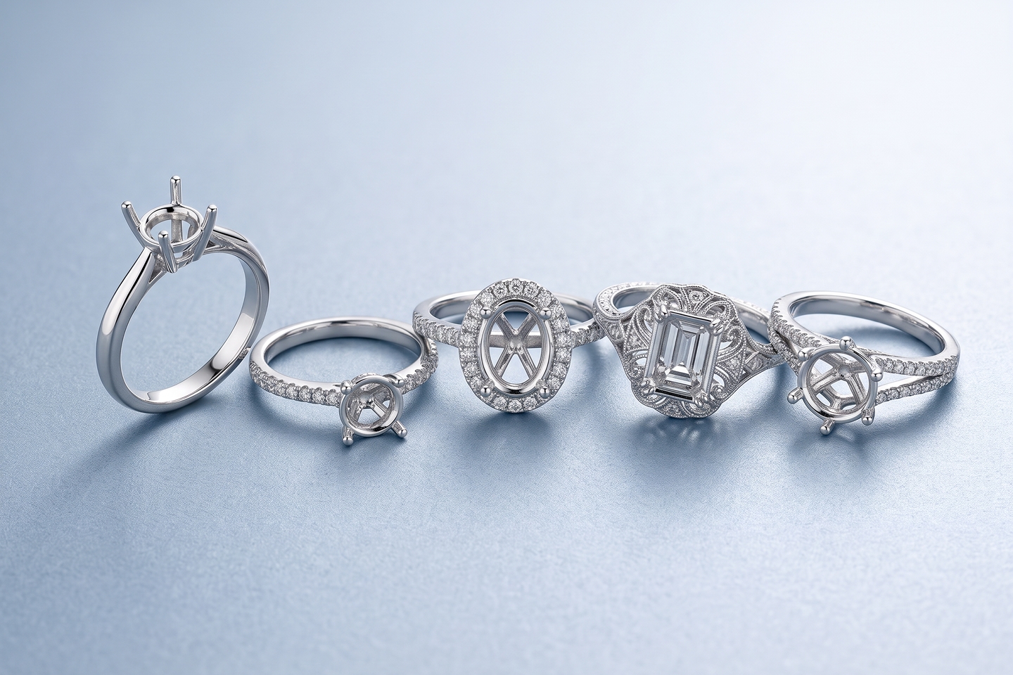 Two semi-mount, engagement rings from KAY.