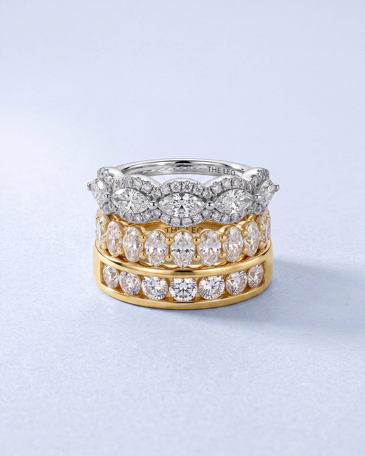 Stacked wedding bands from KAY