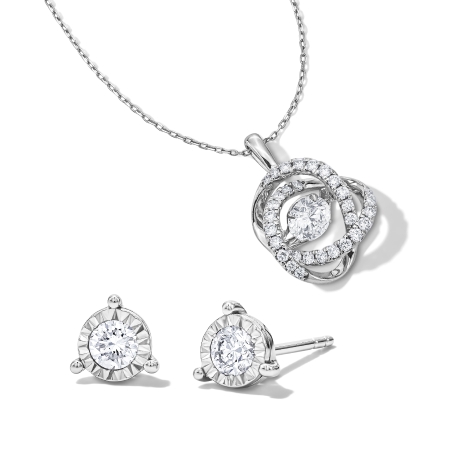 Solitaire Necklaces & Earrings