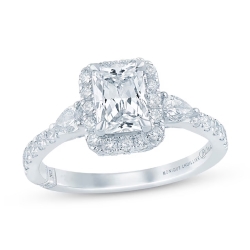 Monique Lhuillier emerald-cut engagement rings