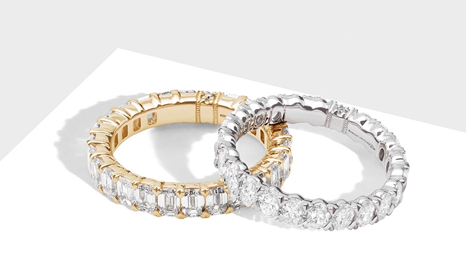 Monique Lhuillier diamond wedding bands