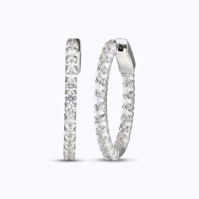 Diamond hoop earrings