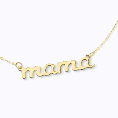 Yellow gold mama necklace
