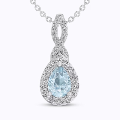 Aquamarine diamond necklace