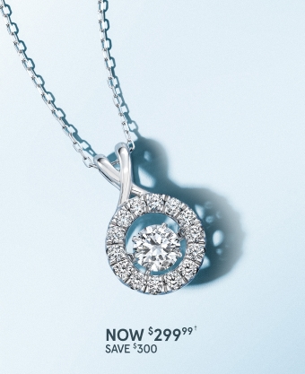 Round diamond necklace now $299.99 save $300
