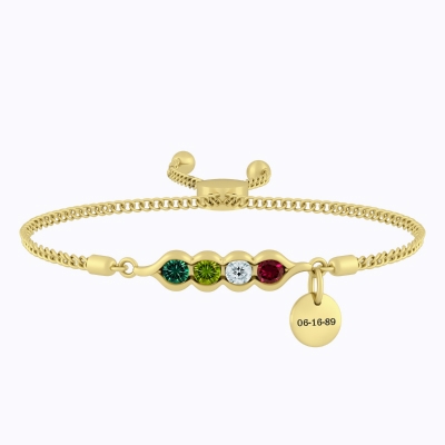 Gold birthstone bracelet