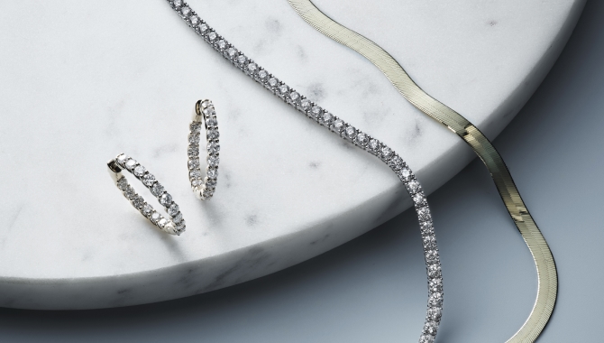 Gold and diamond jewelry from KAY.