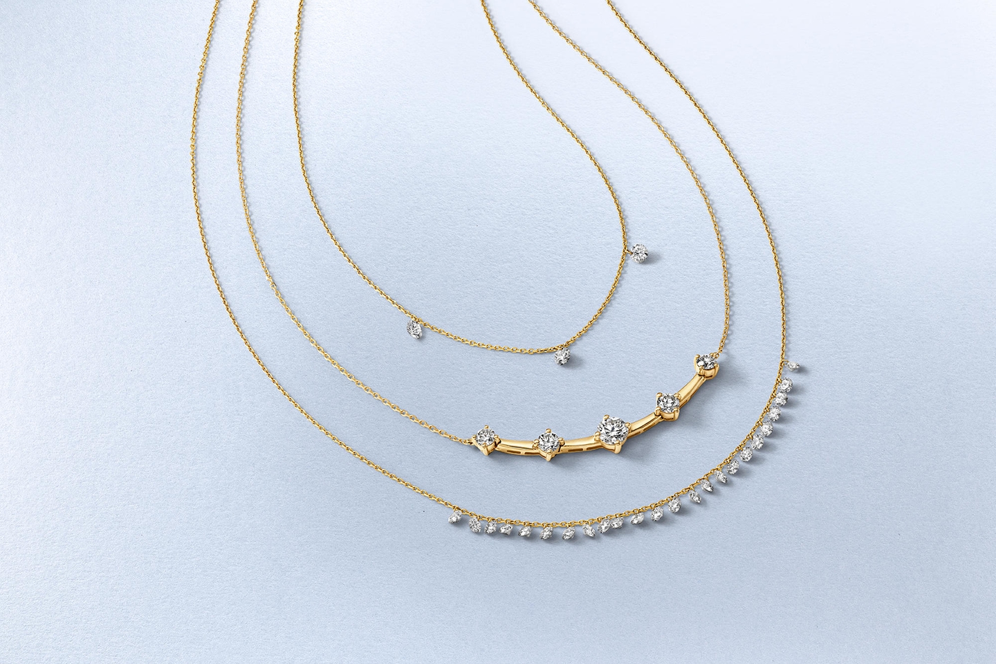 The gold vermeil diamond necklaces
