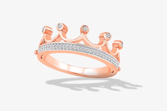 Rose gold crown ring