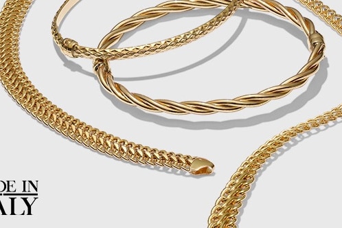 Gold Jewelry. Made in Italy logo