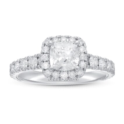 Image of halo cushion cut ring