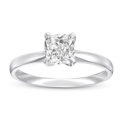 Image of cushion cut solitaire ring