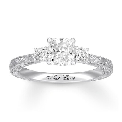 Image of three stone cushion cut ring