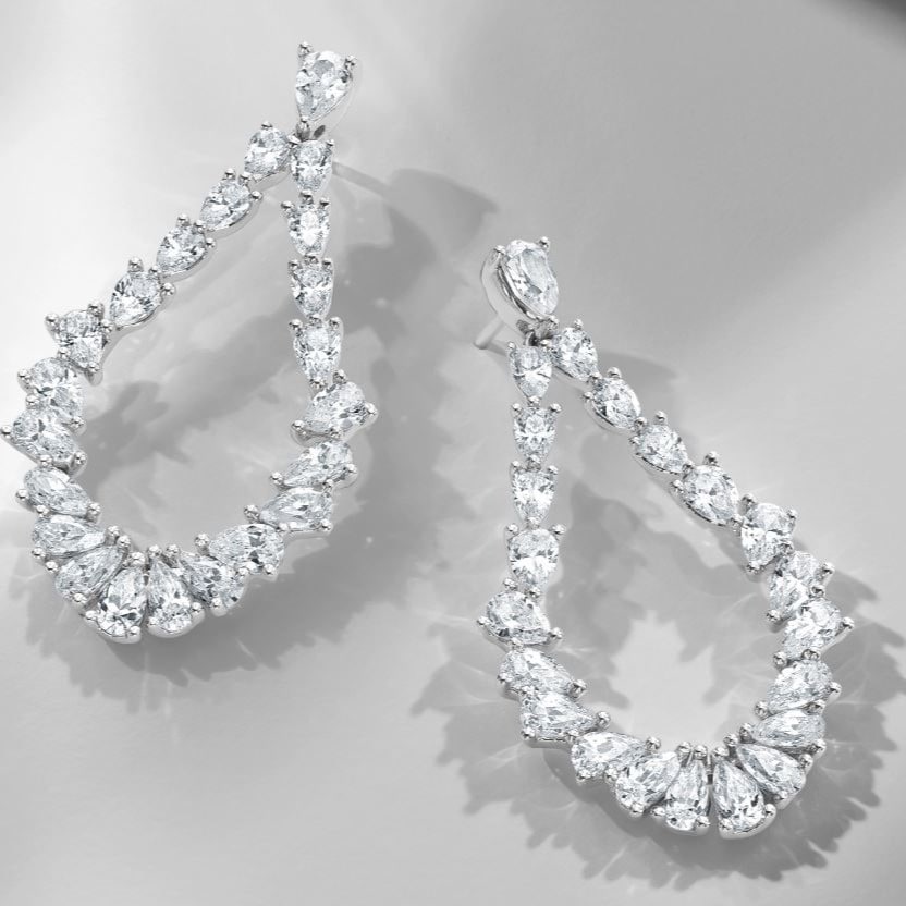 Image of diamond dangle earrings