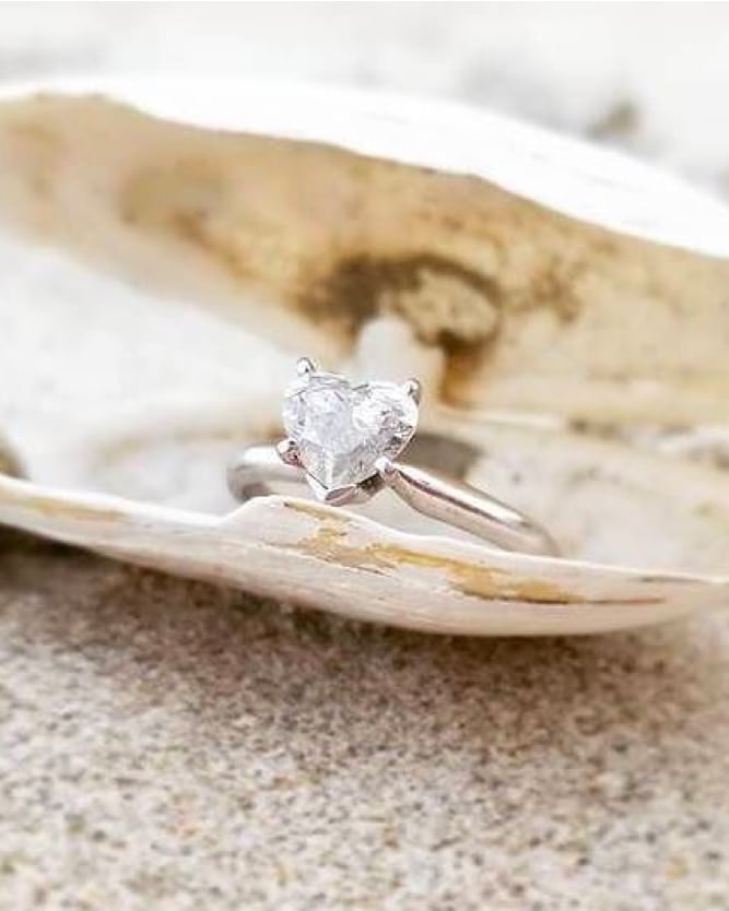 Heart shaped diamond engagement ring