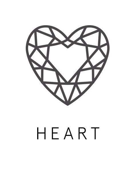 Loose heart diamond graphic