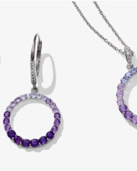 Image of amethyst hoop earrings