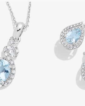 Aquamarine necklace and earrings