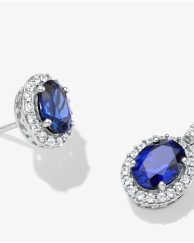 Image of sapphire earrings and necklaces