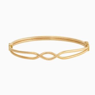 Repurposed Gold Crossover Bangle Bracelet