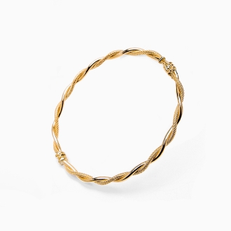Repurposed Gold Twisted Mesh Bangle Bracelet 