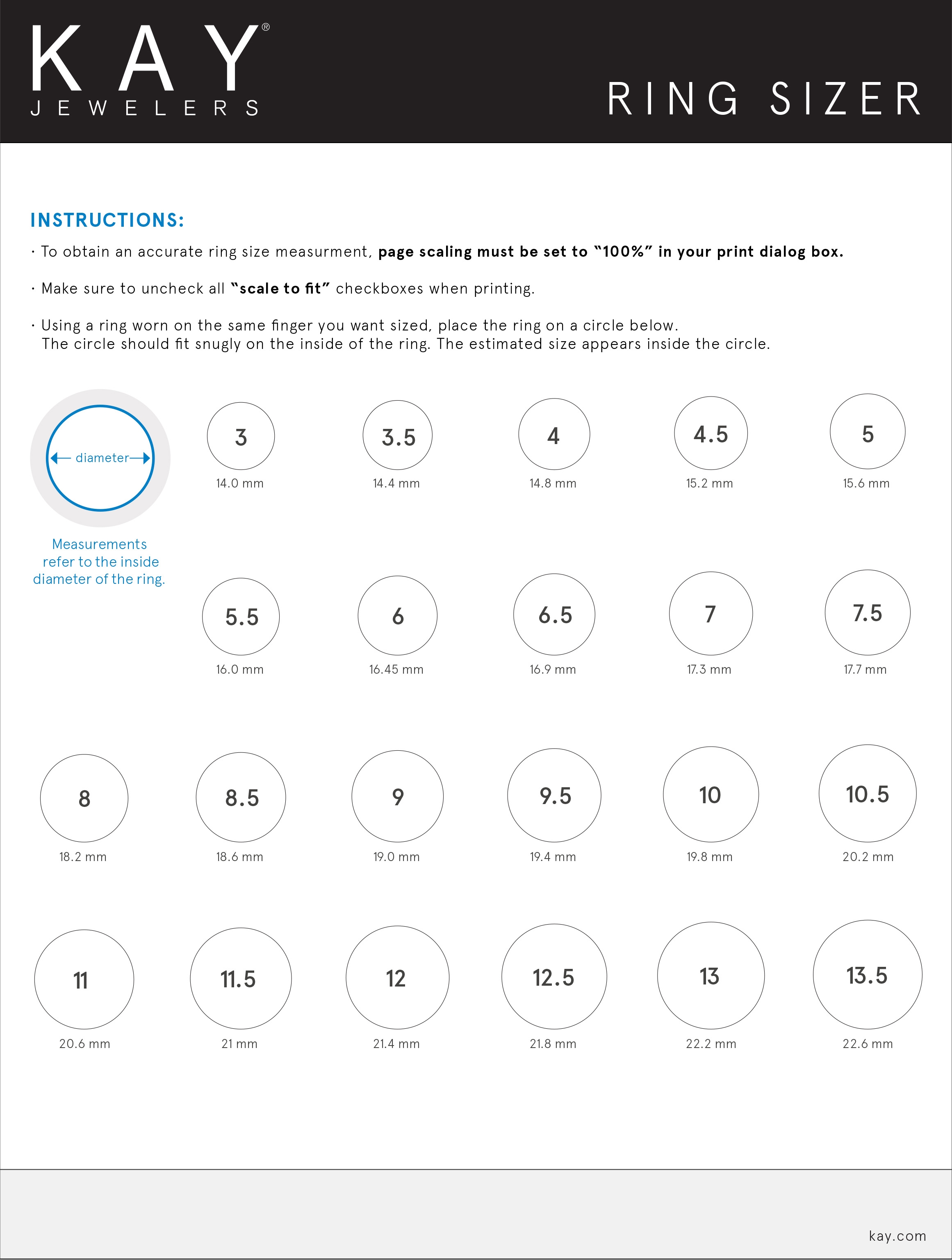 printable men ring sizer