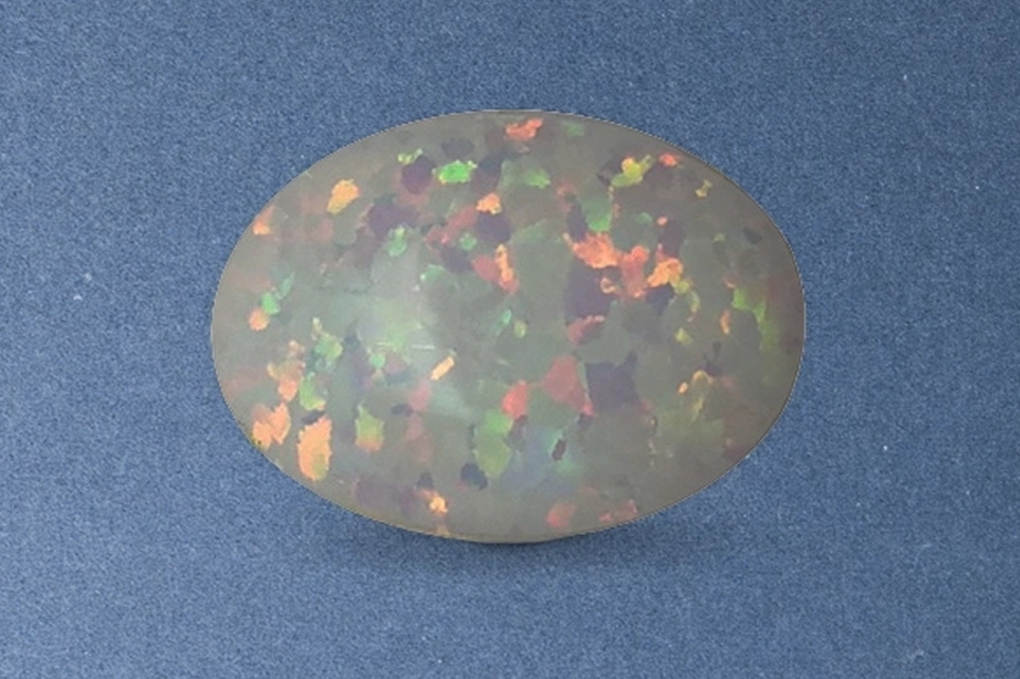 opal on blue background