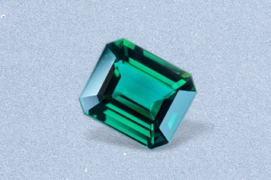 emerald image on blue background