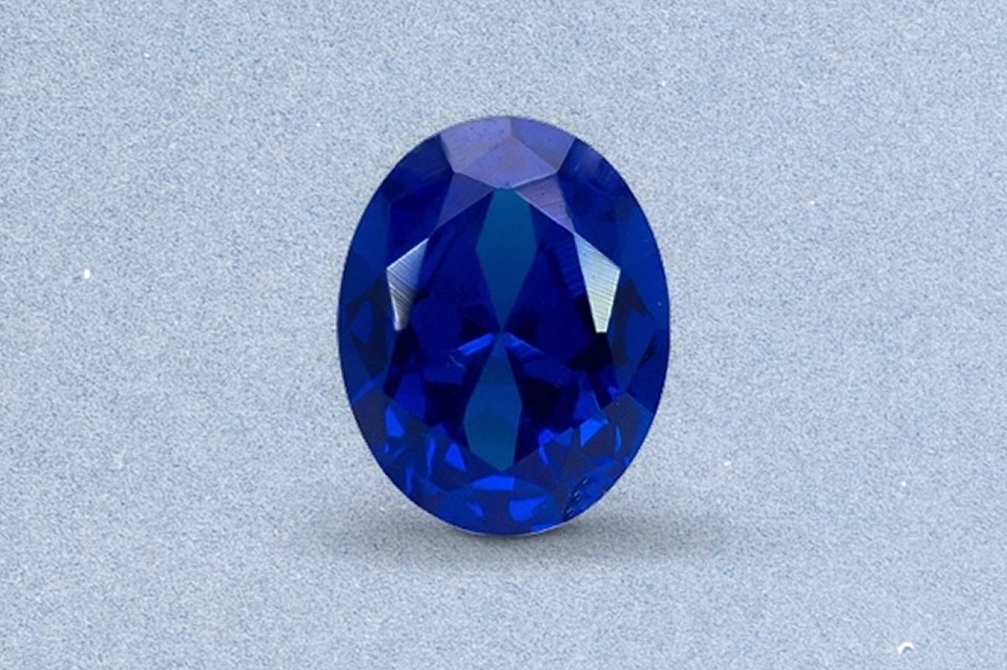 sapphire on blue background