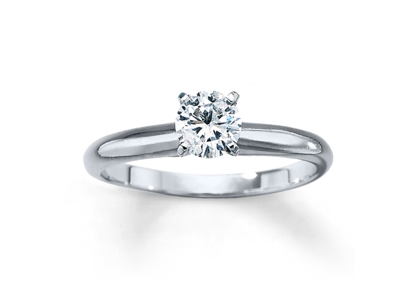 Solitaire ring with round center stone