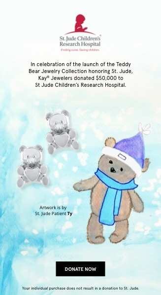 Teddy Bear Jewelry Collection honoring St. Jude. Donate Now.