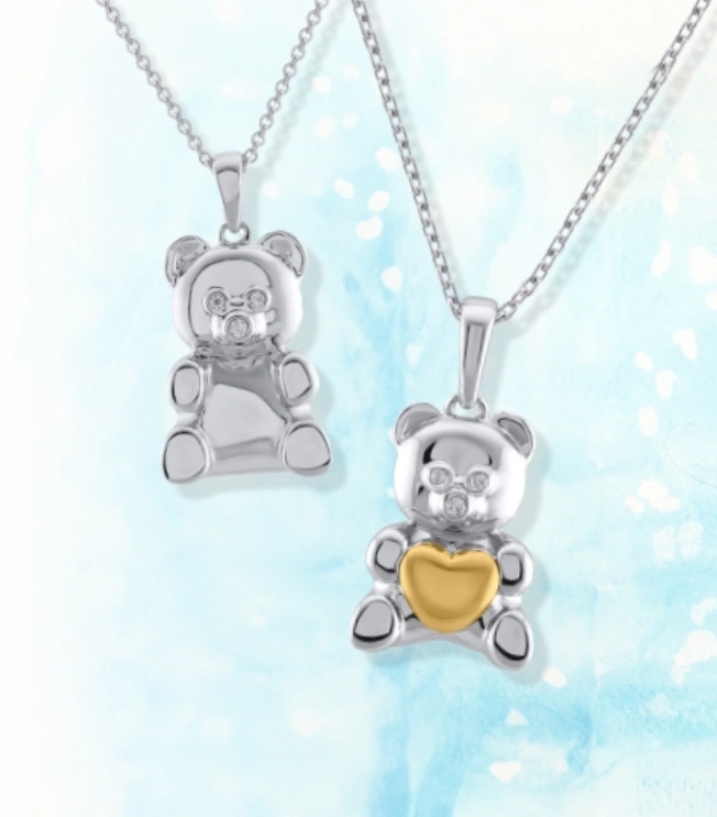 Image of two St. Jude Teddy Bear Collection necklaces
