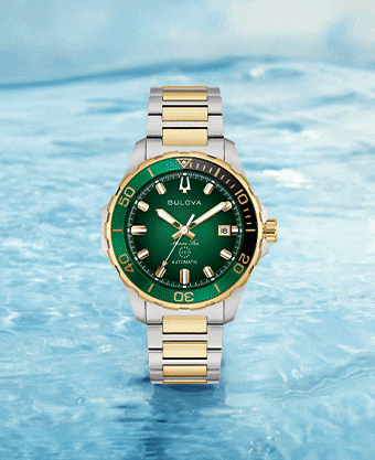 Gif cycling through several Bulova Marine Star watch styles