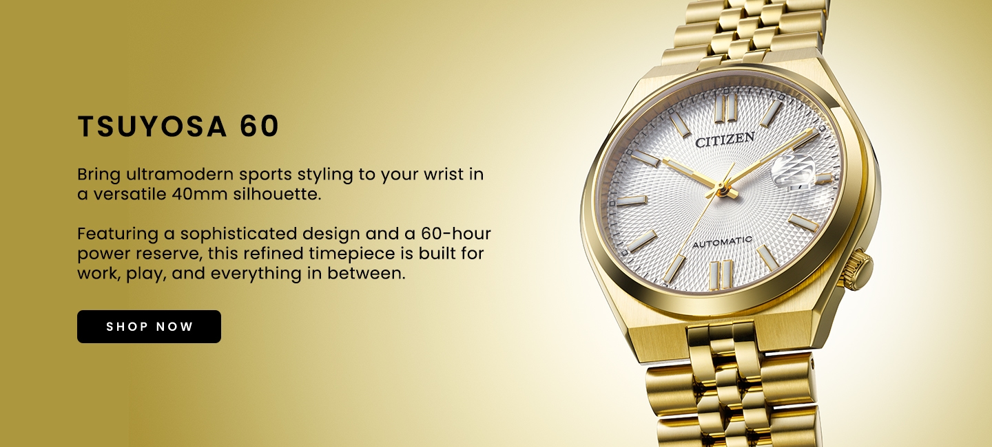Tsuyosa 60: bring ultramodern sports styling to your wrist in a versatile 40mm silhouette. Featuring a sophisticated design and a 60-hour power reserve, this refined timepiece is built for work, play, and everything in between. Shop Now.