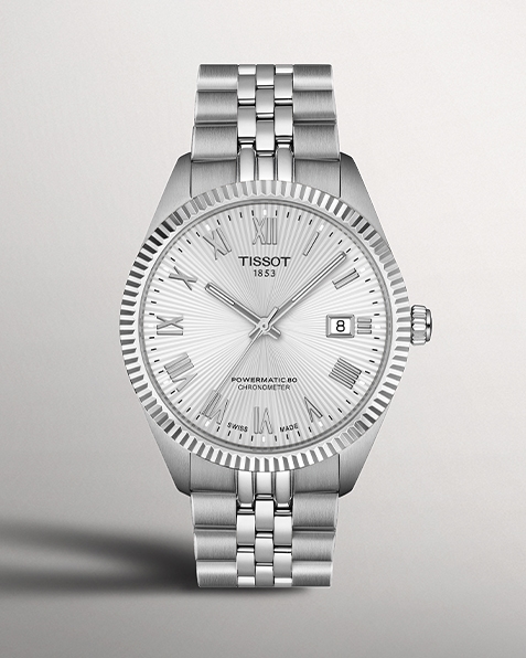 Tissot Ballade watch with gray background