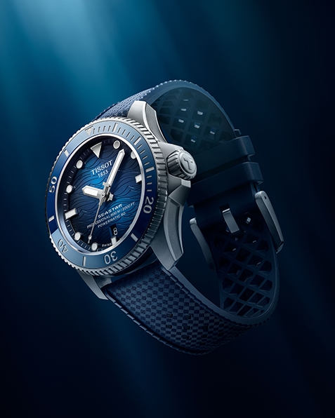 Tissot Seastar watch with underwater background
