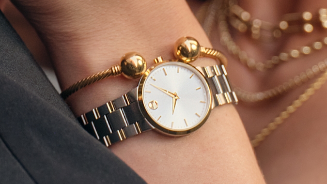 A woman's gold watch.